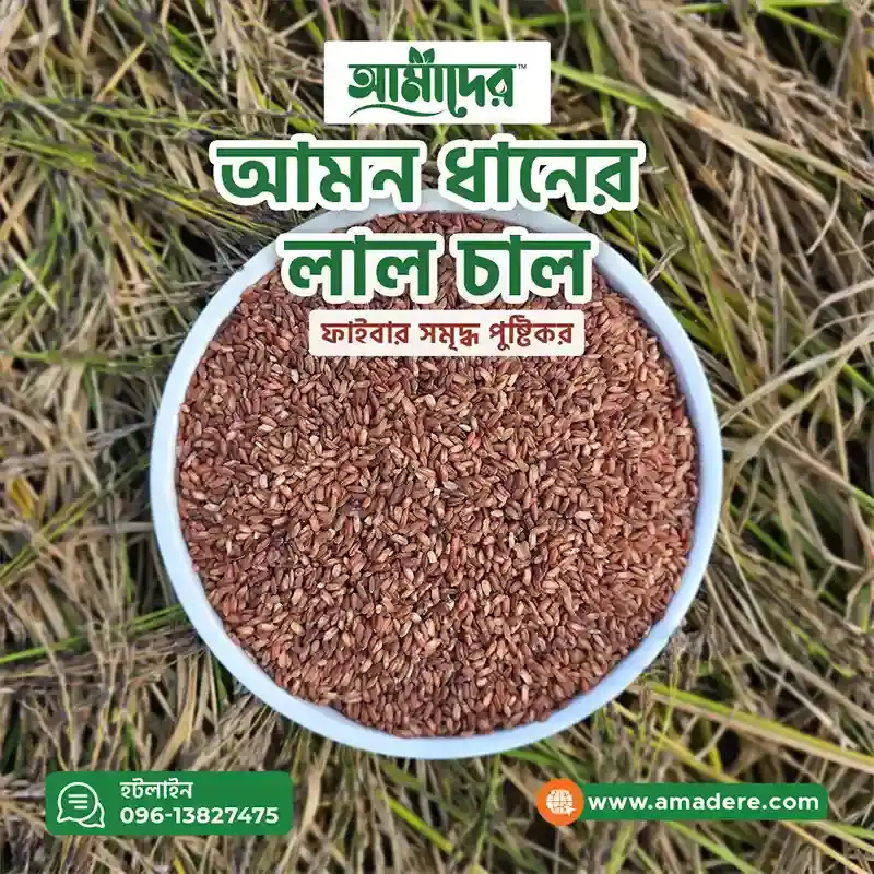 Amader™Aman Rice Full Fiber (আমাদের ™ আমন ধানের লাল চাল) Aman Dhaner Lal Chal (1kg) - Price In Bd